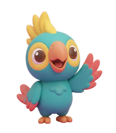 Dotty the parrot waving