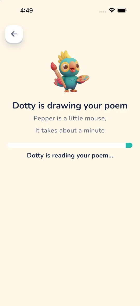 Dotty drawing the pictures
