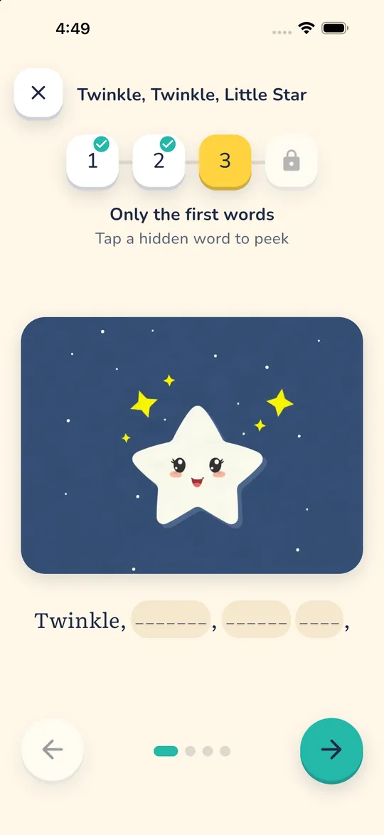 Learning with hidden words